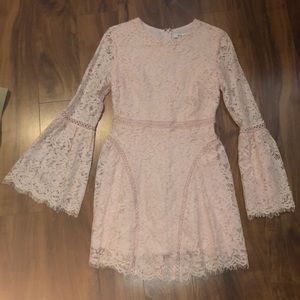 NWOT Lace Dress Long Sleeve Pink in Small